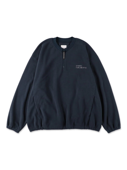 FLEECE BASEBALL HALF ZIP JACKET / Navy