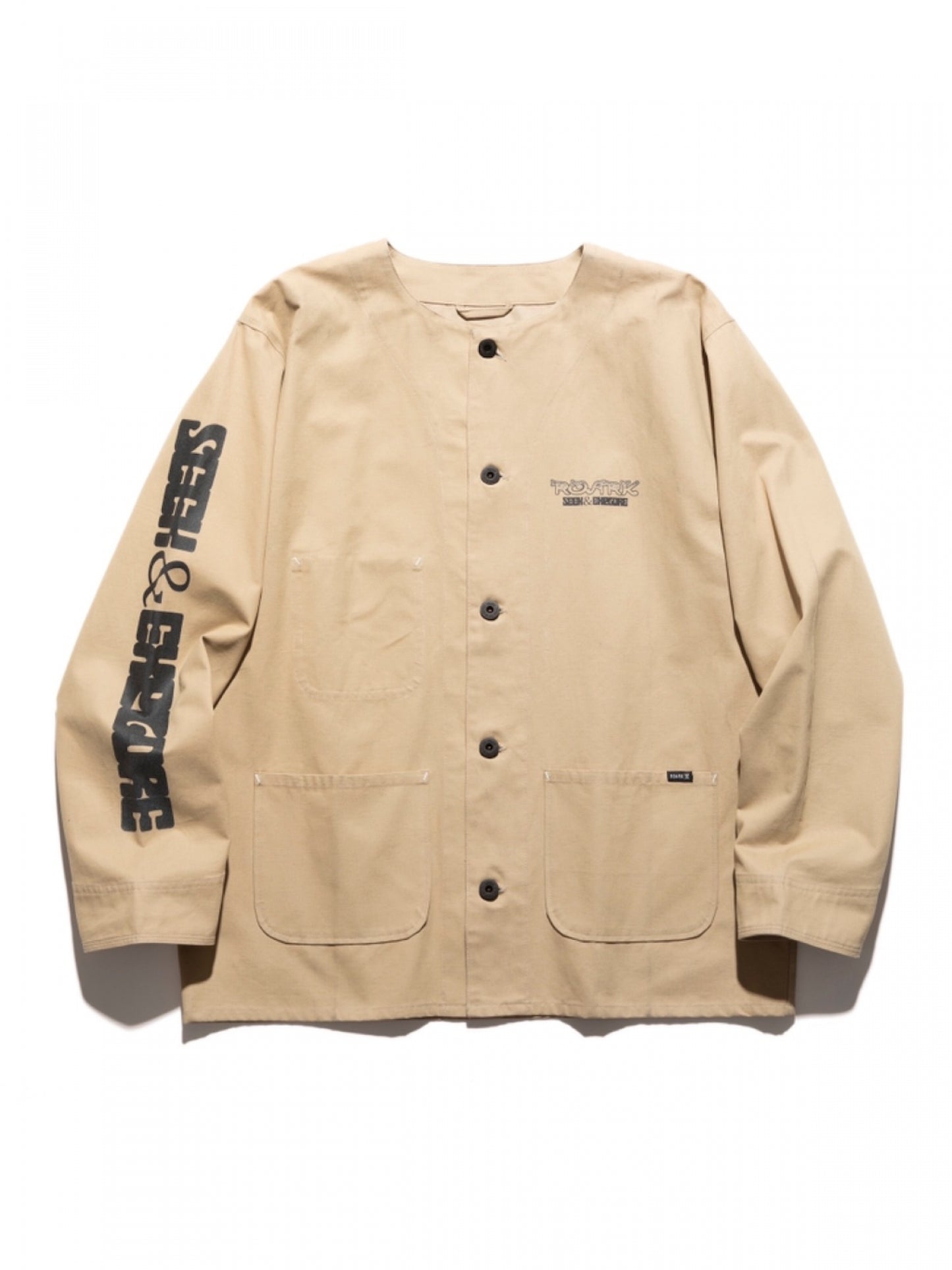 "SEEK & EXPLORE" DUCK DUNGAREE ENGINEER JACKET / Sand beige
