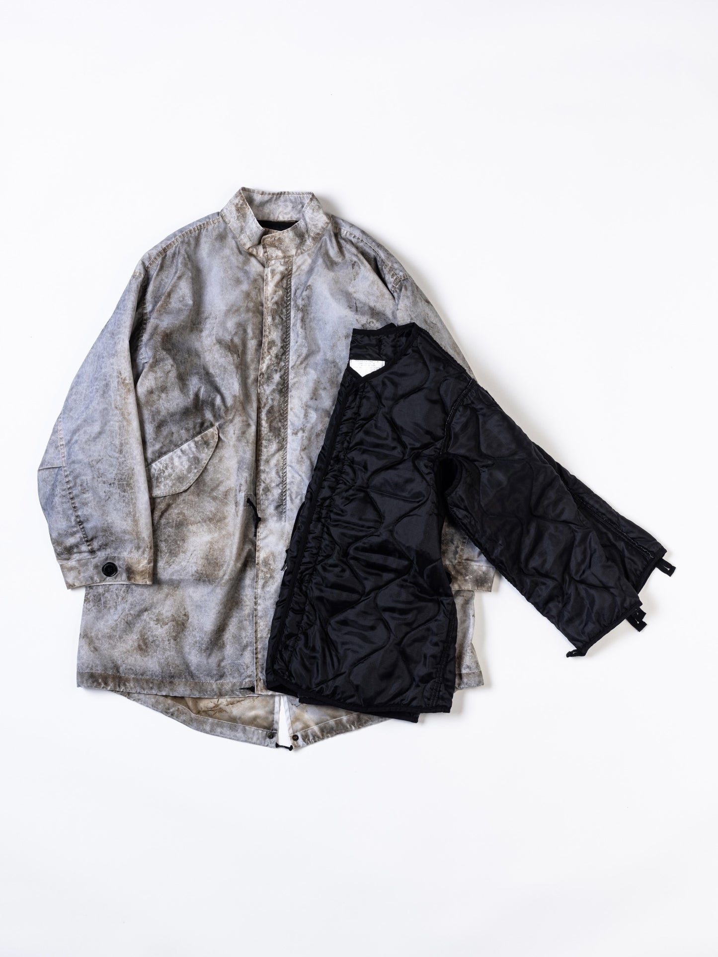 DIRTPAINT NYLON MODS COAT / White