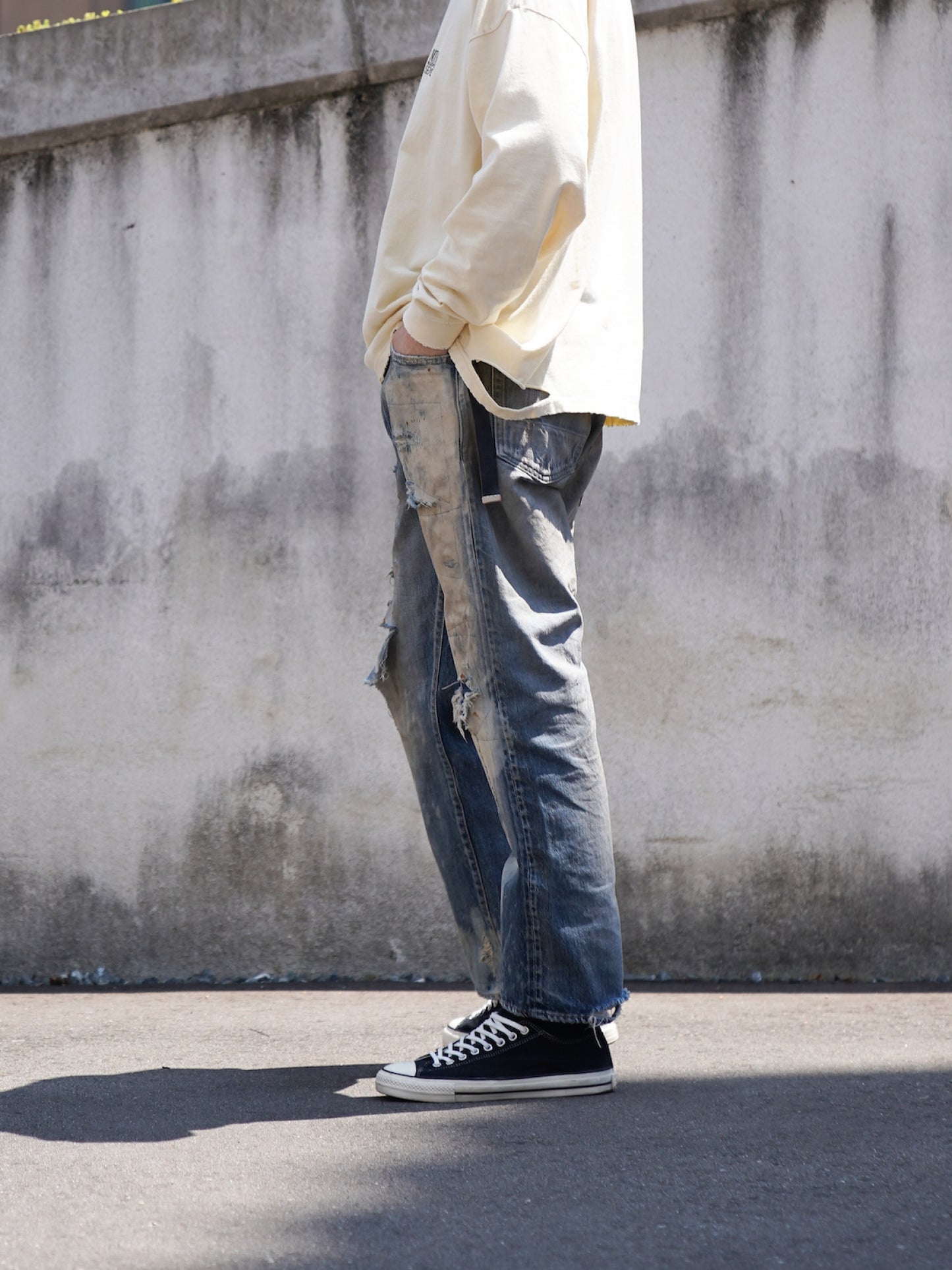 HARD REMAKED REGULAR TAPERED 5P PANTS / Indigo(remake)