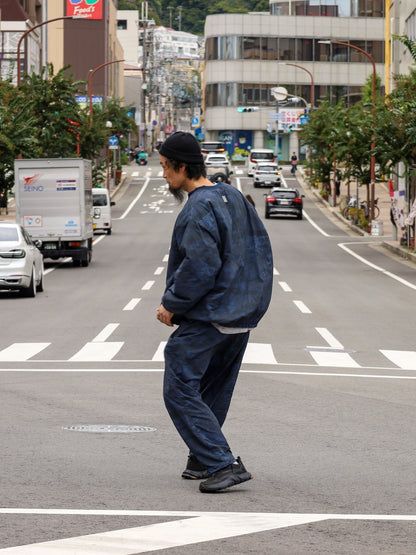 BASEBALL HALF ZIP JACKET / Navy tree camo