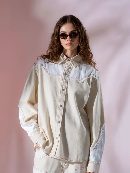 デニムウエスタンジャケット / ホワイトムスク