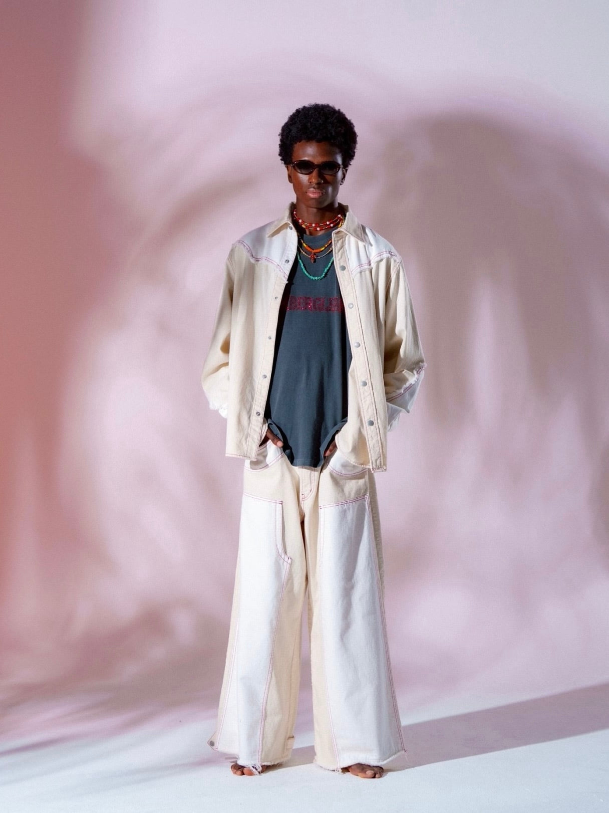 デニムウエスタンジャケット / ホワイトムスク