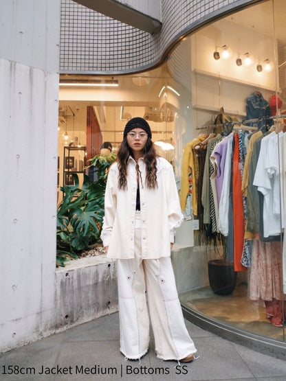 デニムウエスタンジャケット / ホワイトムスク