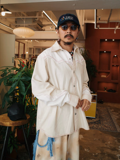 デニムウエスタンジャケット / ホワイトムスク