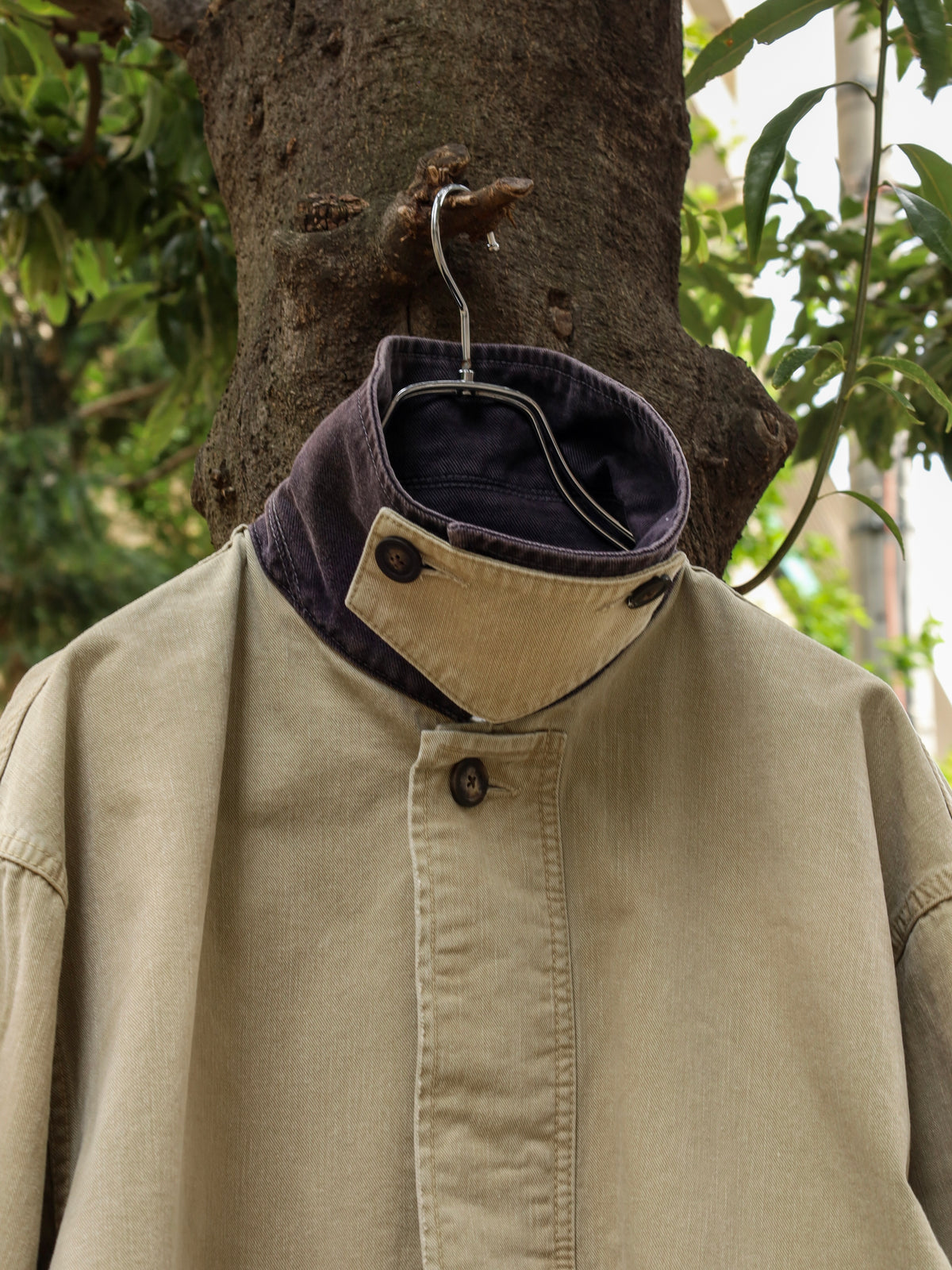 SOUTIEN COLLAR MIDDLE JACKET / Khaki×Black