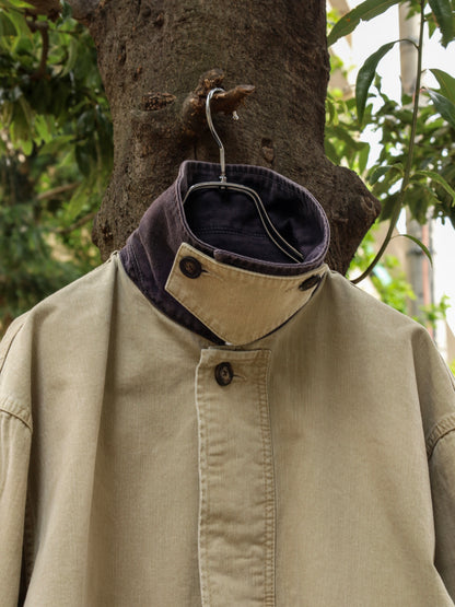 SOUTIEN COLLAR MIDDLE JACKET / Khaki×Black