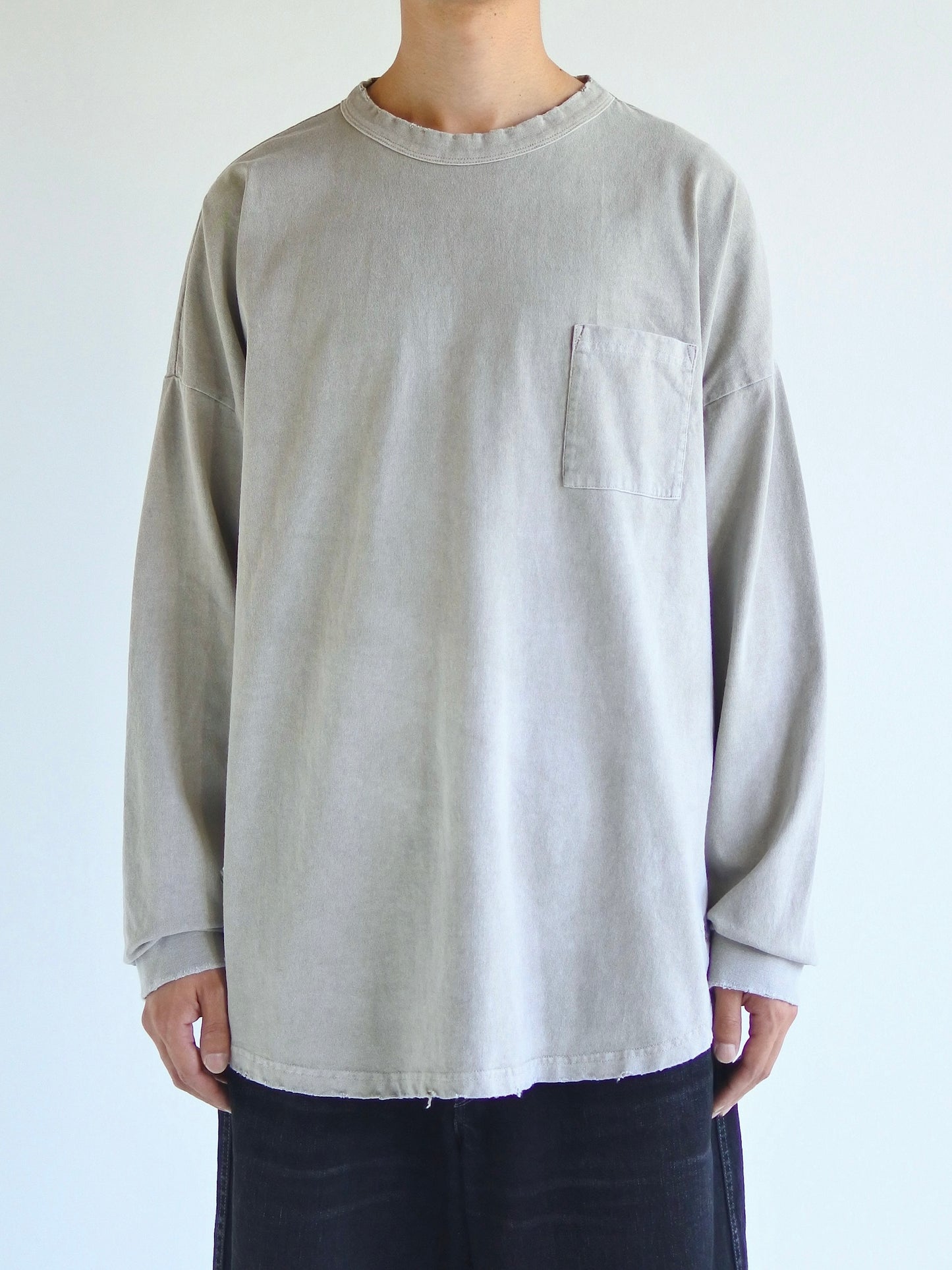 PIGMENT DYED POCKET L/S T-S / Beige