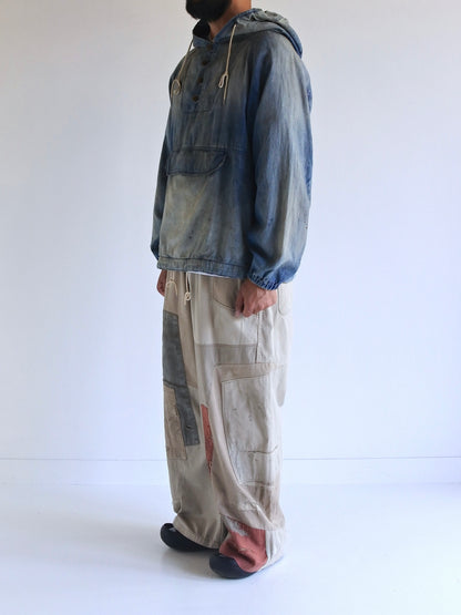 AGING UTILITY DENIM ANORAK PULLOVER / Indigo