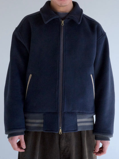 MELTON WOOL DRIZZLER JACKET / Navy