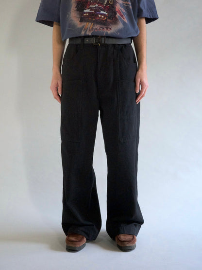 WOOL PAINTER PANTS / Black