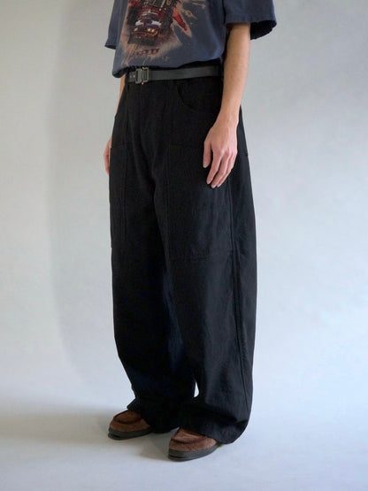 WOOL PAINTER PANTS / Black
