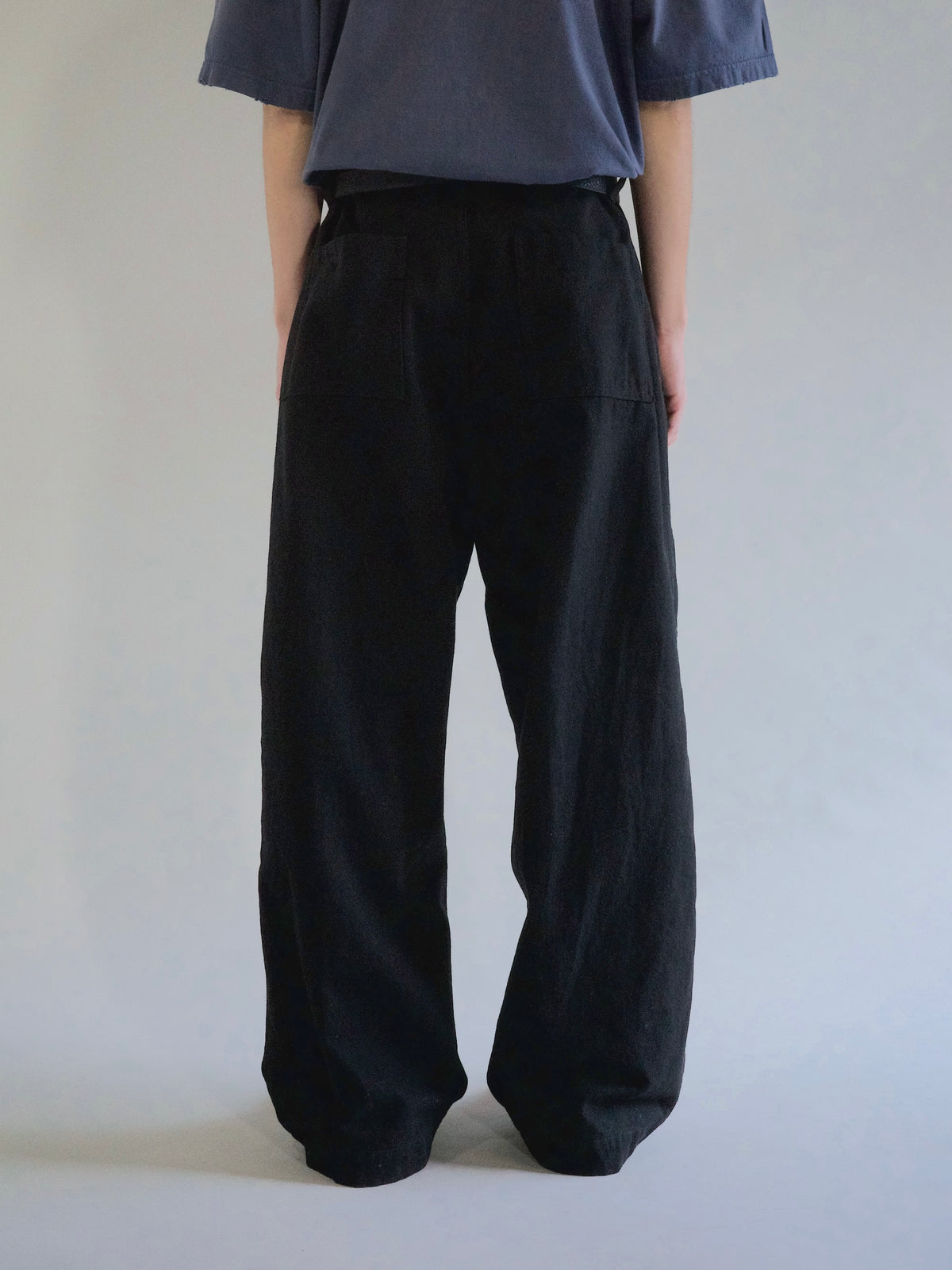 WOOL PAINTER PANTS / Black