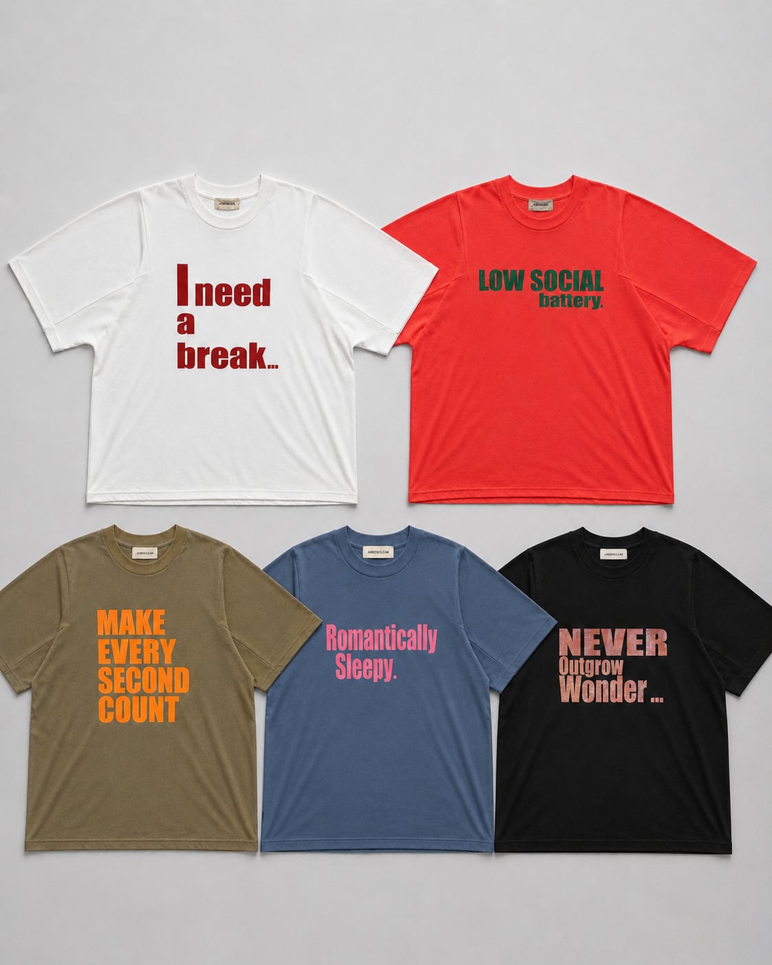 AMBERGLEAMメッセージロゴＴシャツ / 5colors