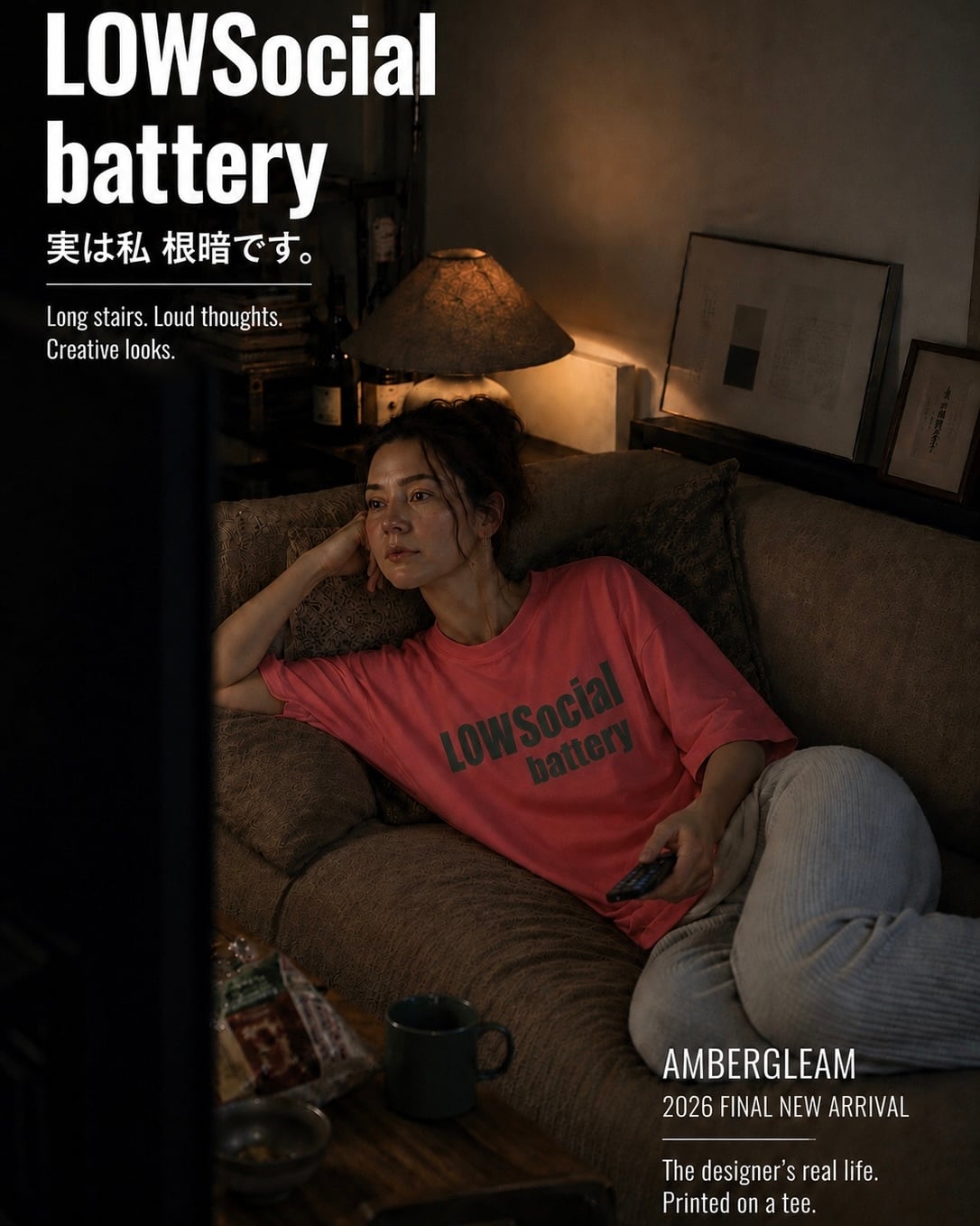 AMBERGLEAMメッセージロゴＴシャツ / 5colors