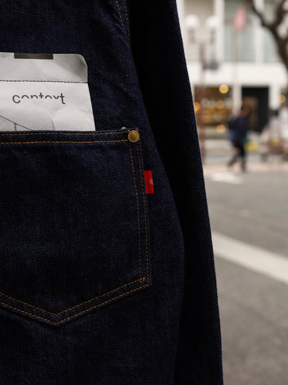 FRONT TUCK DENIM JACKET / Indigo (one wash)