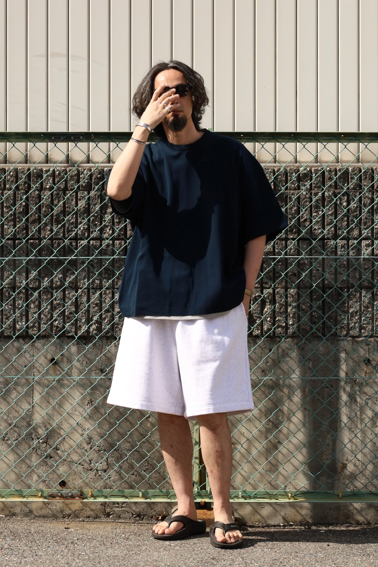 SUPER BIG SS COTTON KNIT TEE / Navy