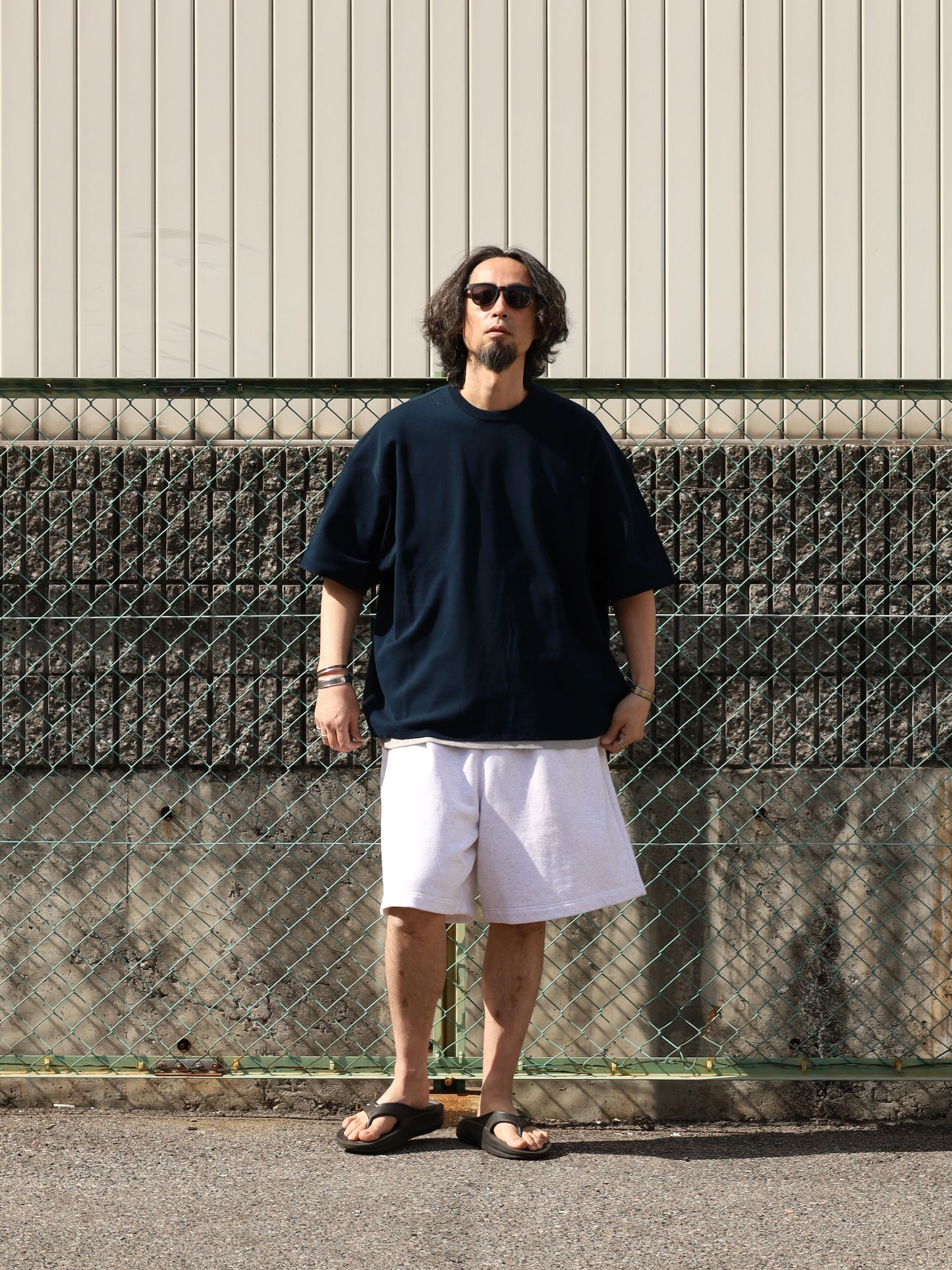 SUPER BIG SS COTTON KNIT TEE / Navy