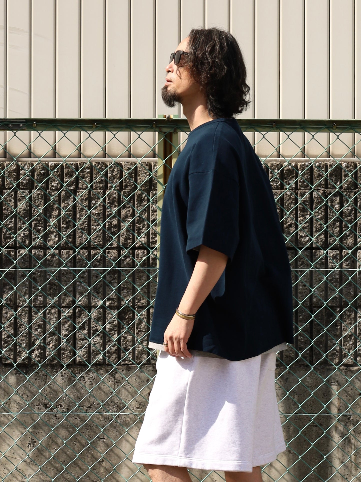 SUPER BIG SS COTTON KNIT TEE / Navy