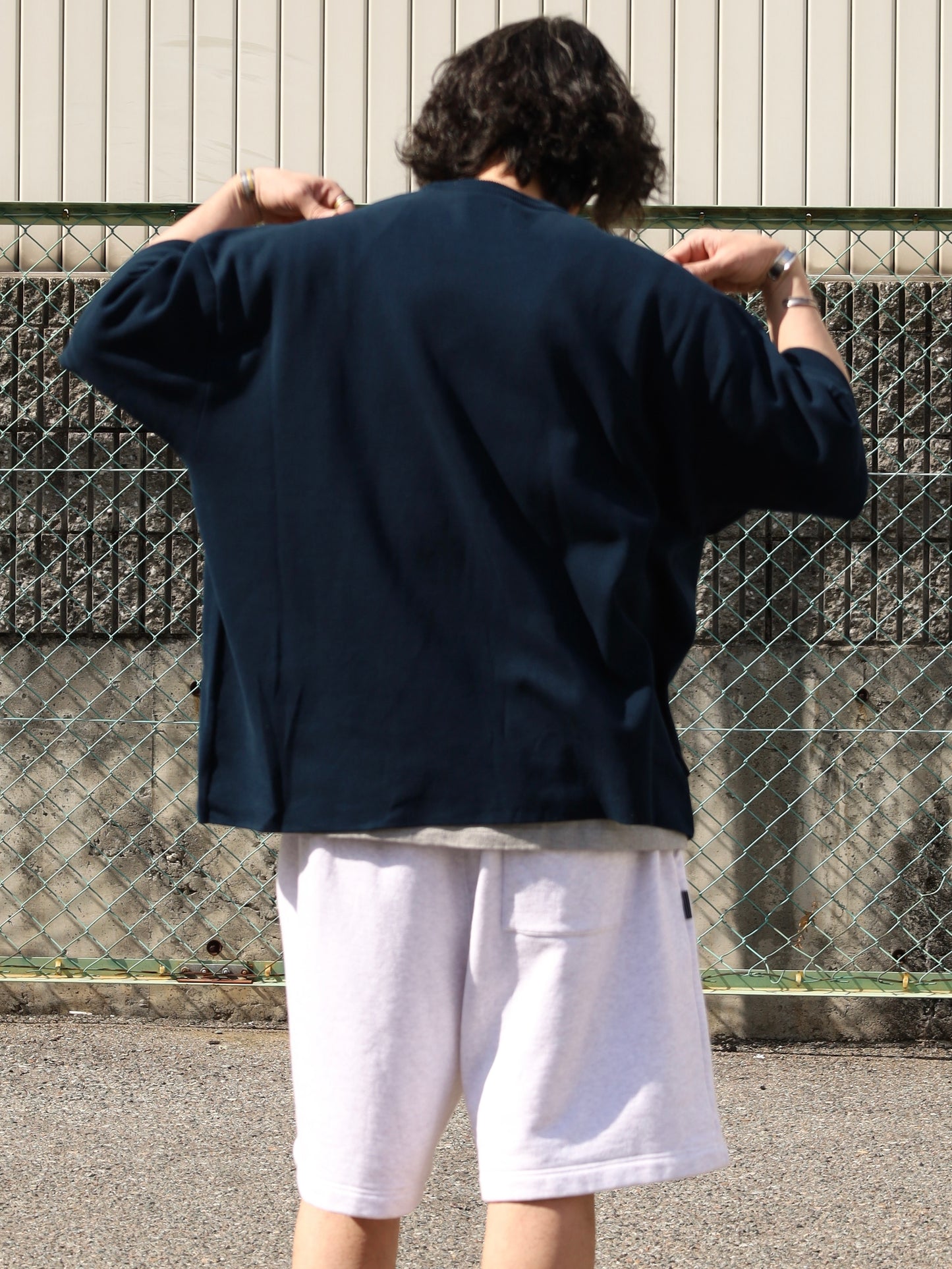 SUPER BIG SS COTTON KNIT TEE / Navy