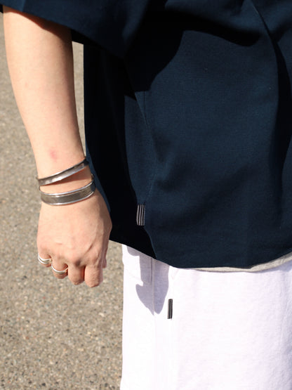 SUPER BIG SS COTTON KNIT TEE / Navy