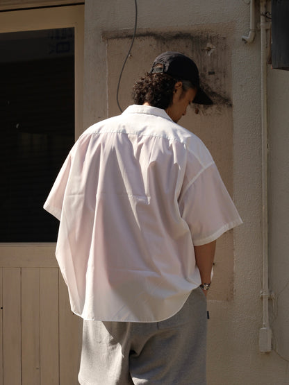 P/C OPEN COLLAR SS SHIRT / White