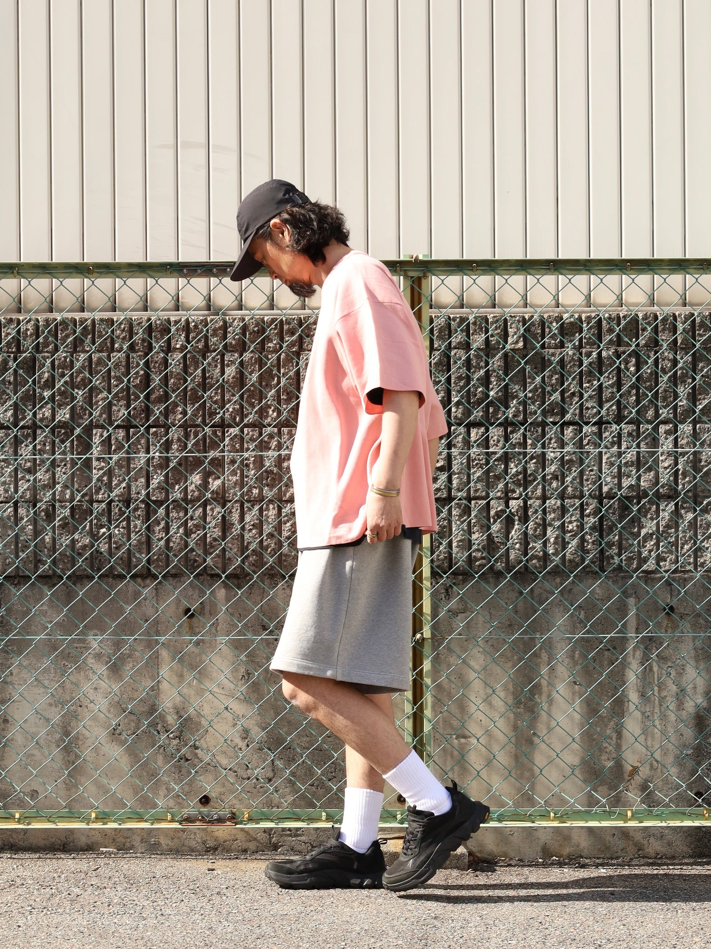 SUPER BIG SS COTTON KNIT TEE / Smoke Pink