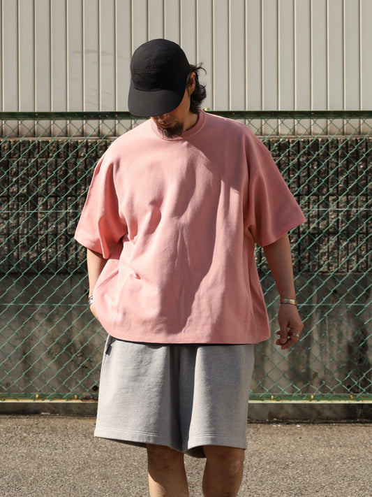SUPER BIG SS COTTON KNIT TEE / Smoke Pink