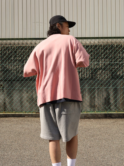 SUPER BIG SS COTTON KNIT TEE / Smoke Pink