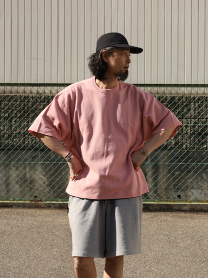 SUPER BIG SS COTTON KNIT TEE / Smoke Pink