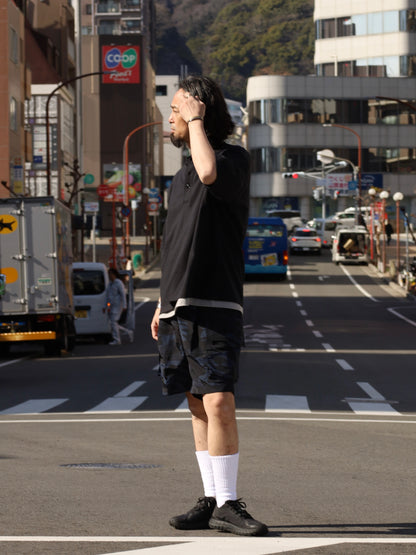 CAMO BAGGY CARGO SHORTS / Navy Camo