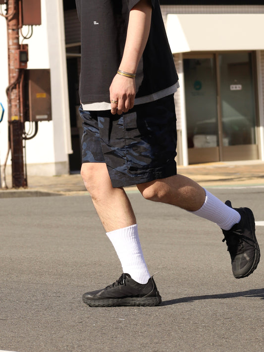 CAMO BAGGY CARGO SHORTS / Navy Camo