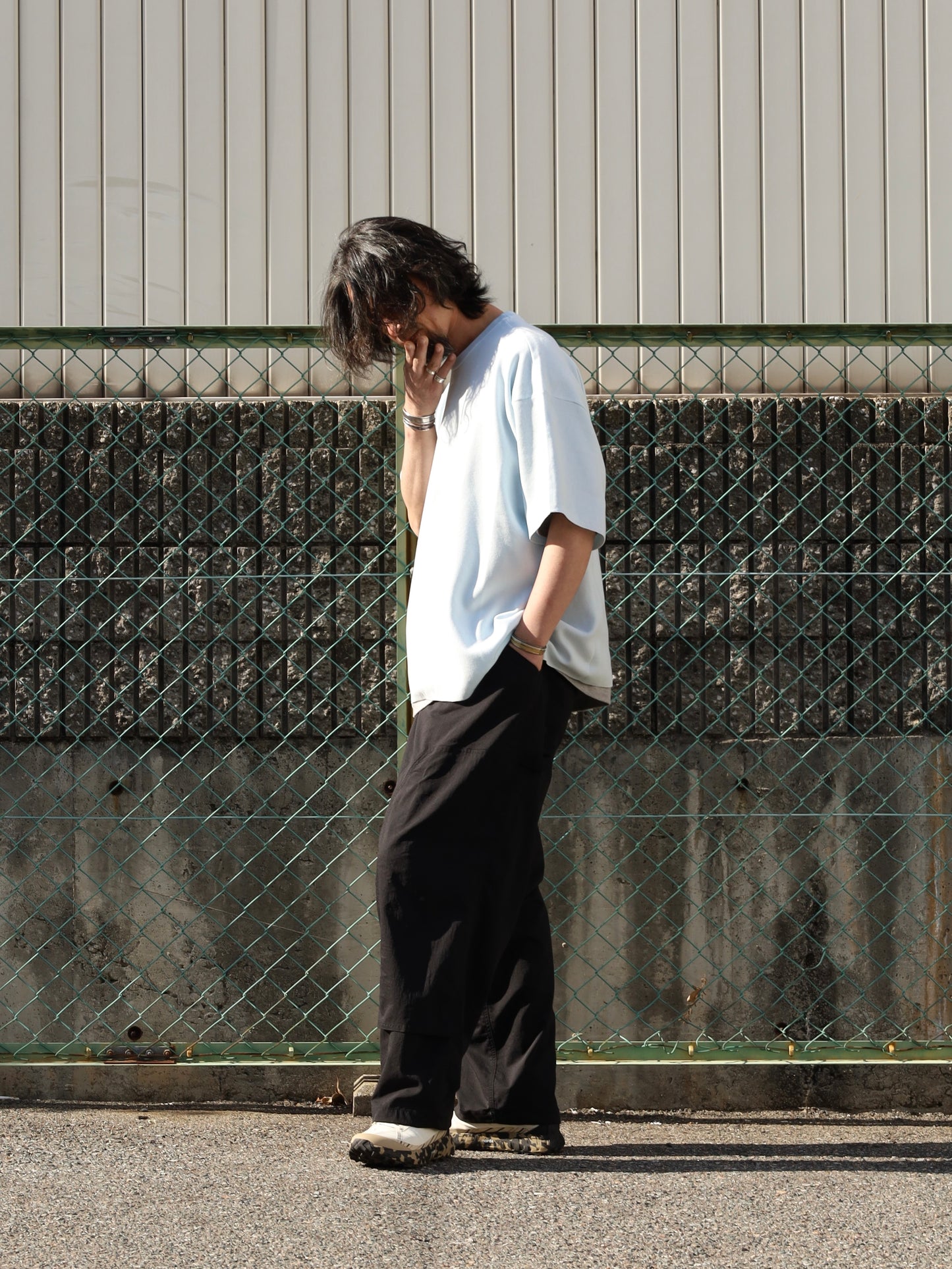SUPER BIG SS COTTON KNIT TEE / Aqua Blue