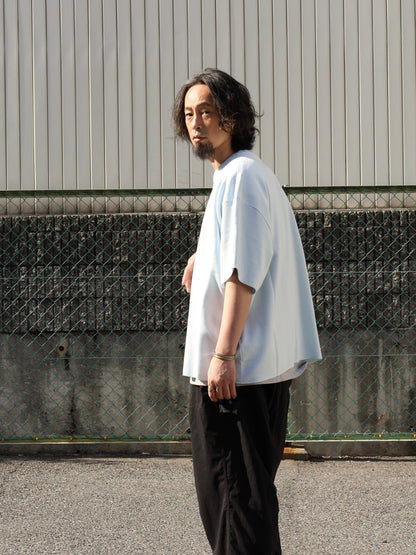 SUPER BIG SS COTTON KNIT TEE / Aqua Blue