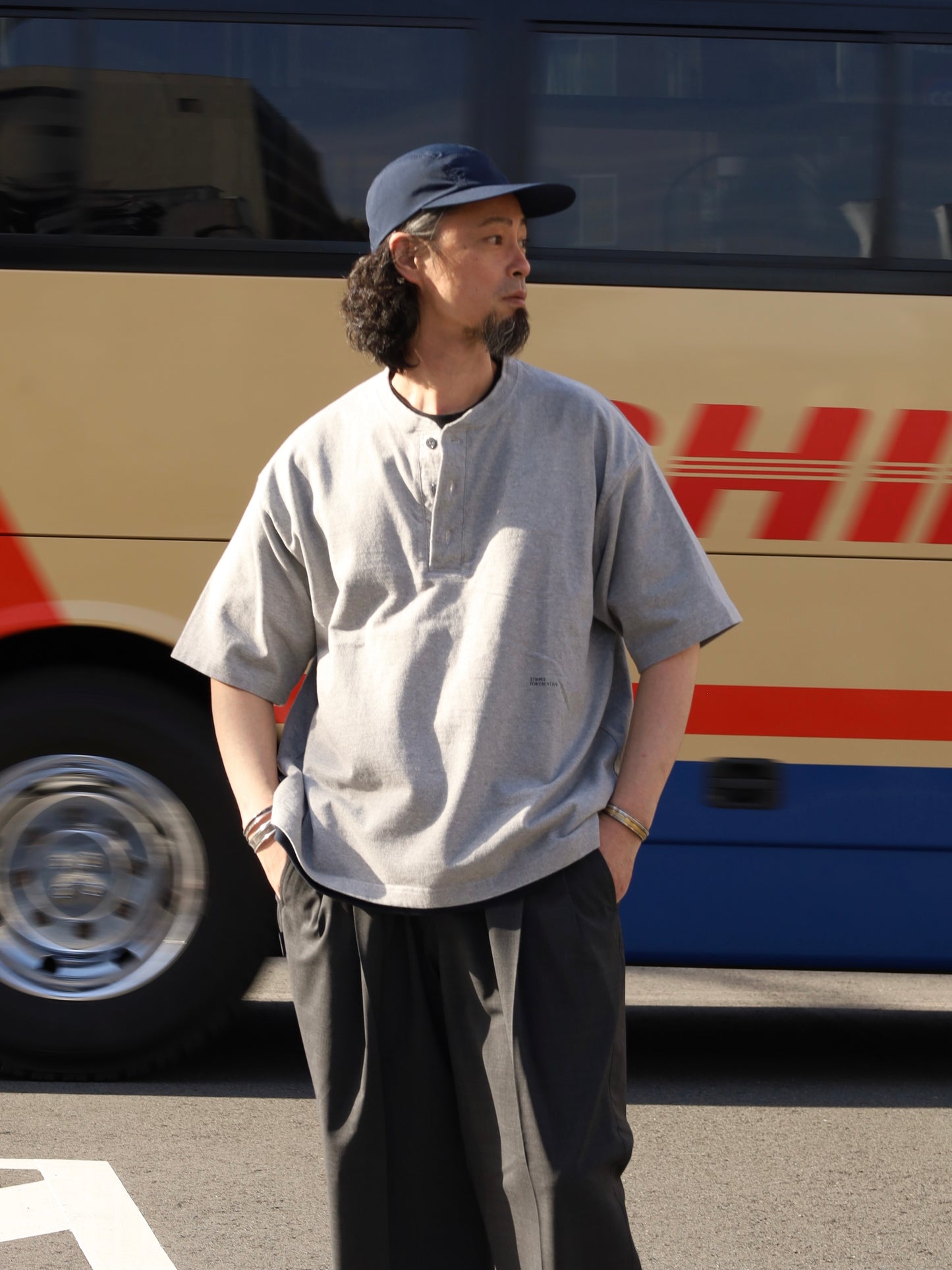 HENRY NECK SS TEE / Grey M