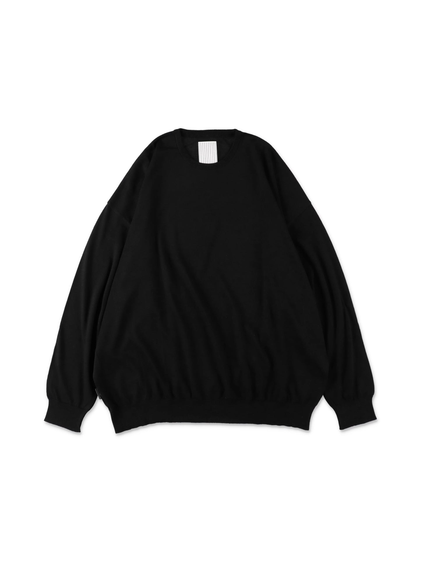 BIG LS COTTON KNIT TEE / Black