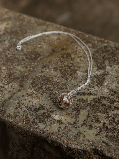 UNEVEN RINGS NECKLACE / Silver × Copper