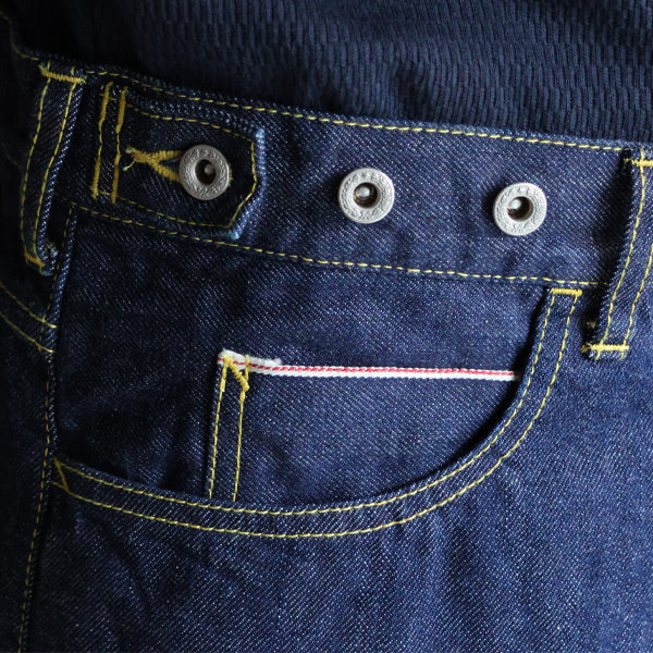 「備中」12.5oz セルヴィッチ 赤耳デニム 5ポケ アジャスターワイドパンツ / Dk.Indigo