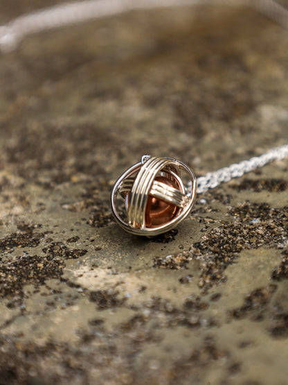UNEVEN RINGS NECKLACE / Silver × Copper