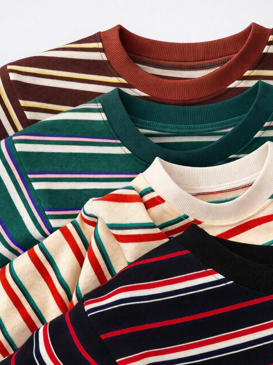 ＜4月末～5月上旬発売ご予約アイテム＞マルチボーダーパネルデイリーTシャツ / グリーン