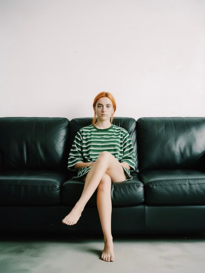 ＜4月末～5月上旬発売ご予約アイテム＞マルチボーダーパネルデイリーTシャツ / グリーン