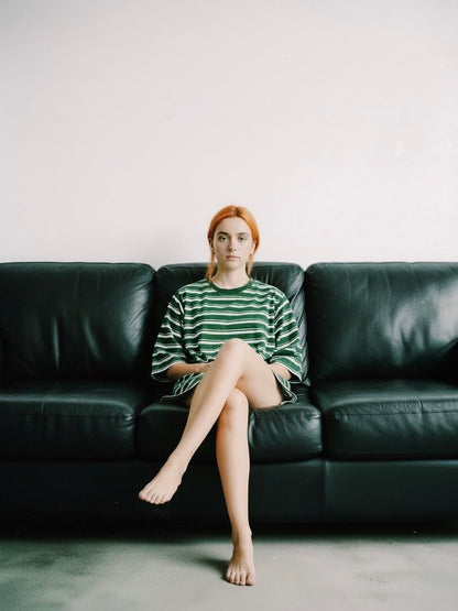 ＜4月末～5月上旬発売ご予約アイテム＞マルチボーダーパネルデイリーTシャツ / グリーン