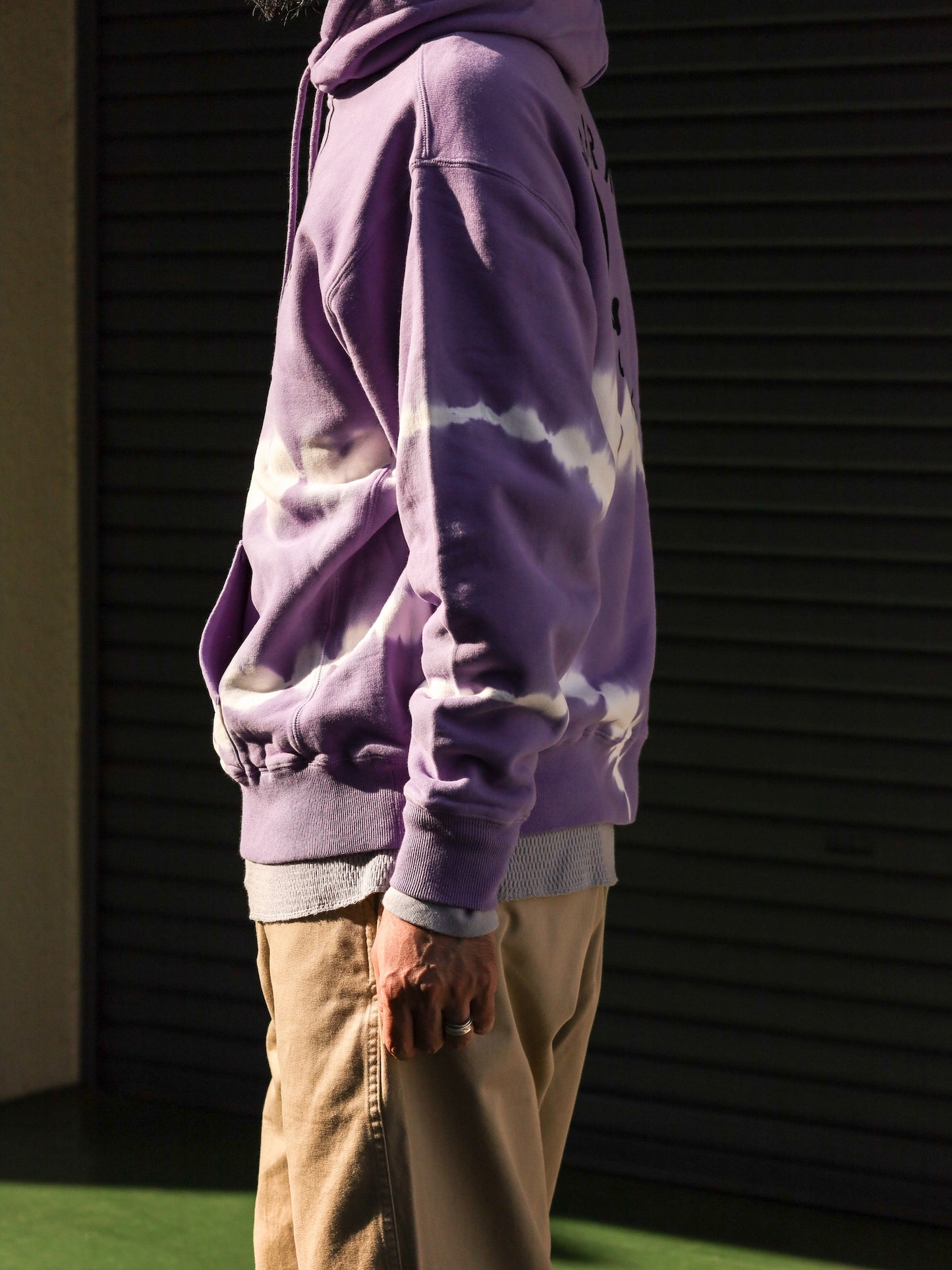 "GUIDE WORKS" TIE DYE P/O HOODED SWEAT / Purple haze shibori