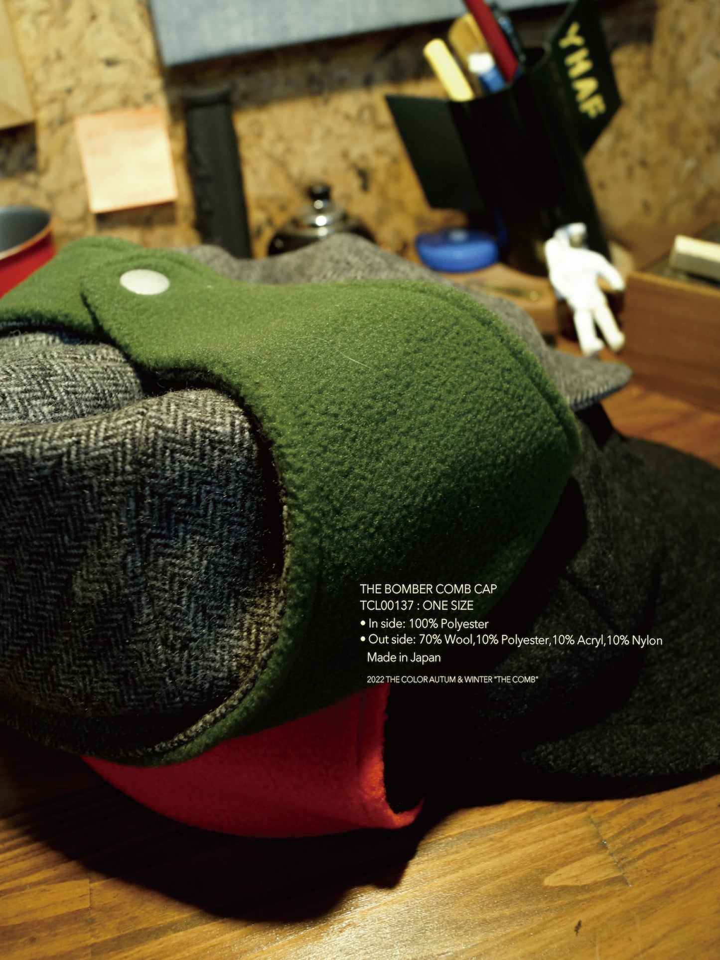 THE BOMBER COMB CAP / Black/orange