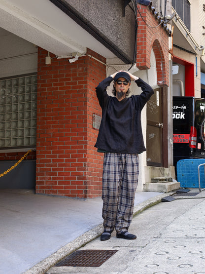 "fulton × CRANK PROJECTS" ハードリネンキャンバスファットシャツ / ブラック