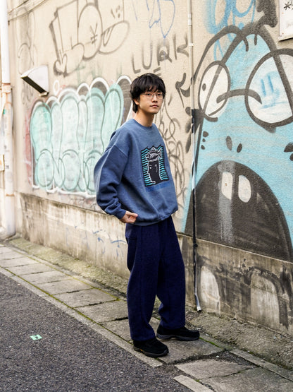 FISH FOR BRAINS SWEAT SHIRT / Pigment navy