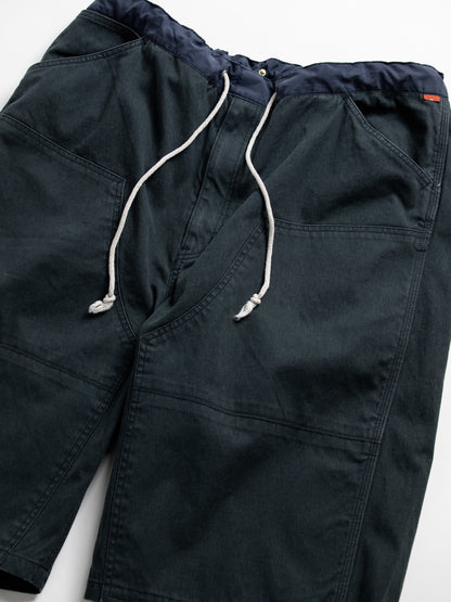 DOUBLE KNEE PAINTER SHORT PANTS / Black