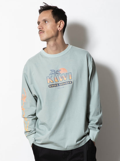 "NZ TOURIST" L/S TEE / Slate blue