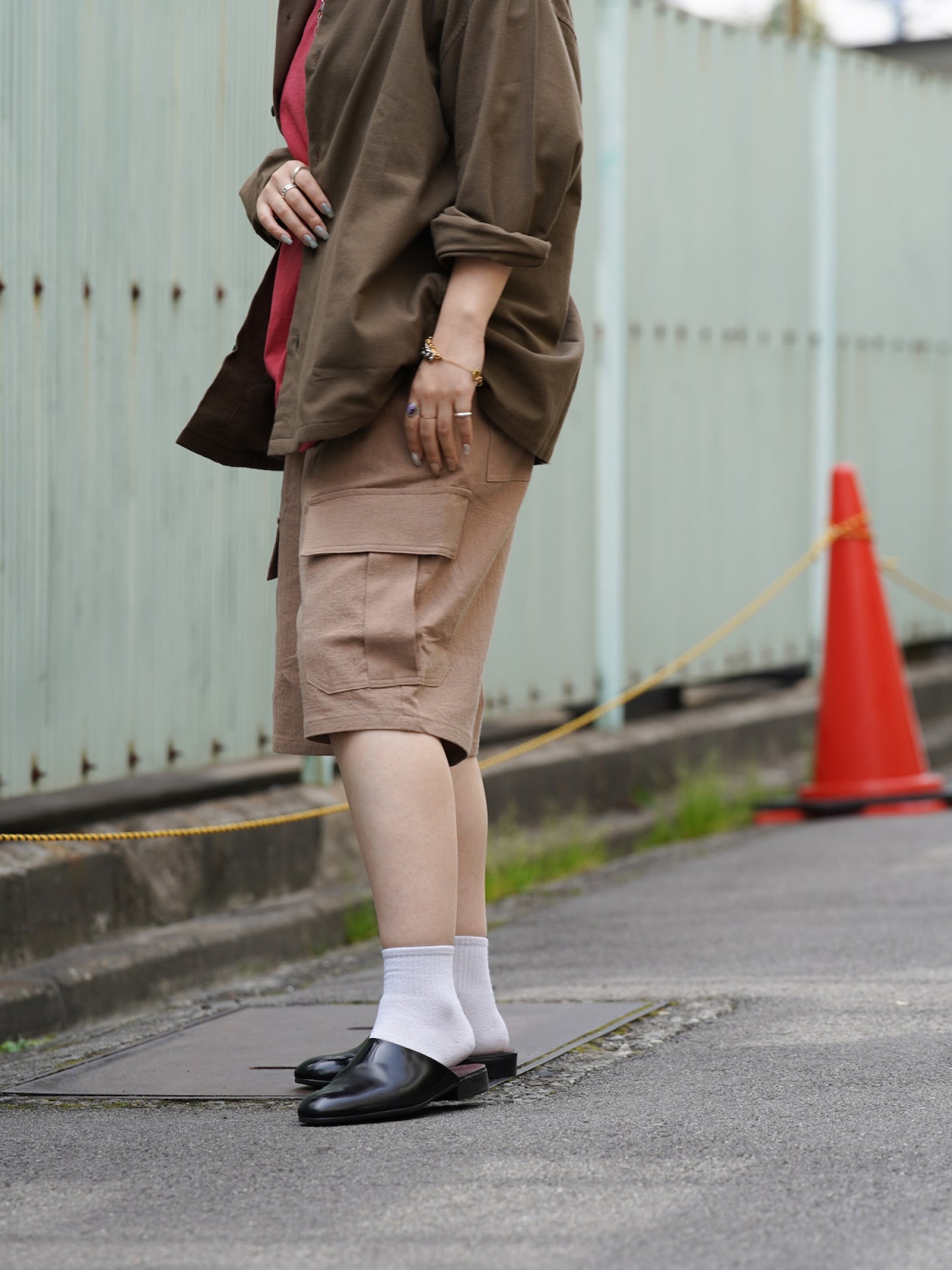 LINEN CARGO 3/4 / Camel