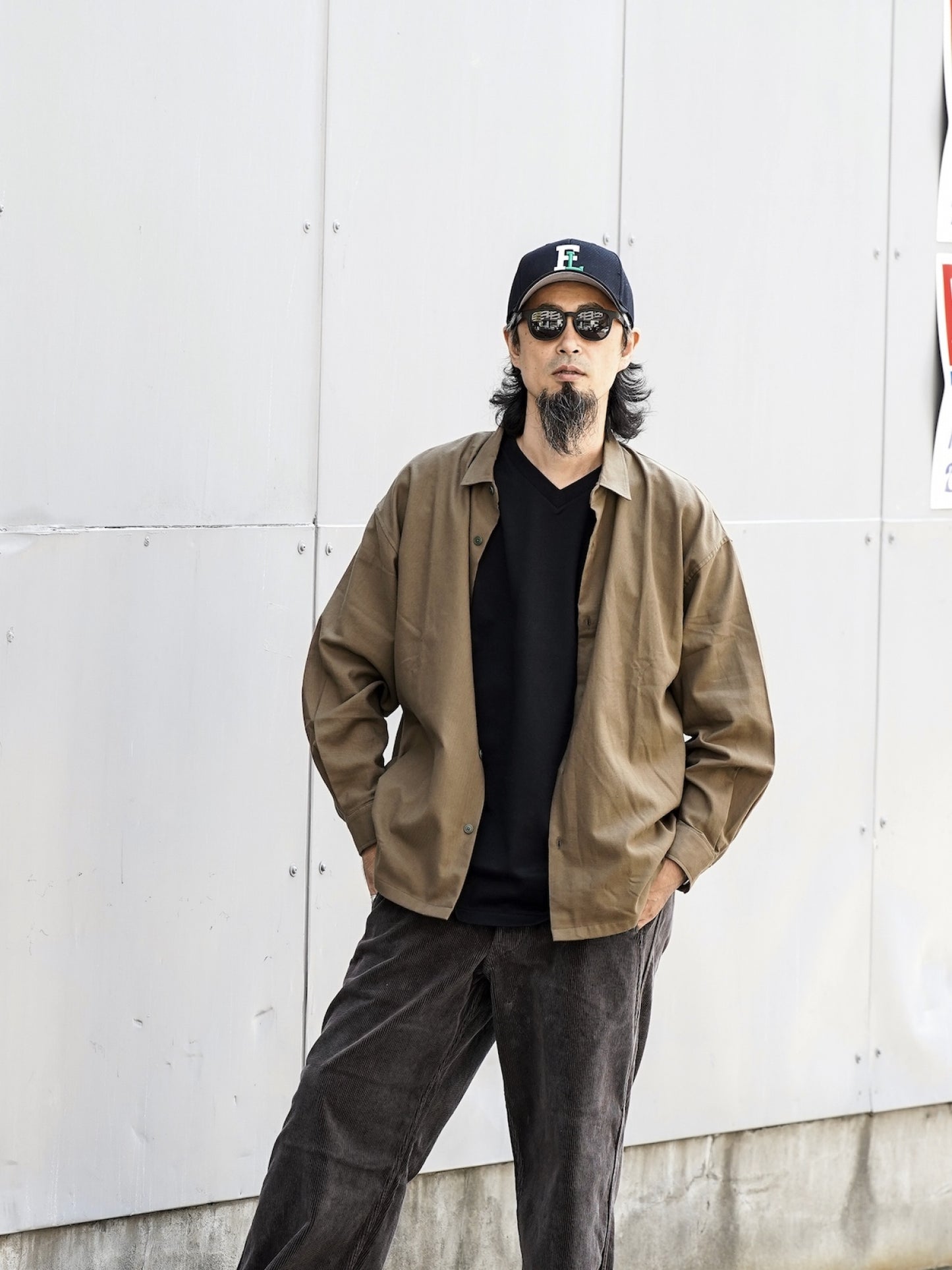 "fulton × organicsta" ORGANIC COTTON FLANEL SHIRT JACKET / Army  Green